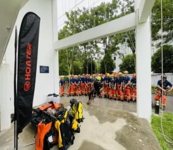 Réussite de la formation 2024 sur la technologie de sauvetage en corde organisée par les pompiers de Yancheng, en collaboration avec Anlei Holdings et le centre de technologie verticale HOATER